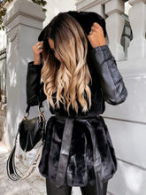 Carica l'immagine nel visualizzatore di Gallery, Cappotto pelle e pelliccia ecologica