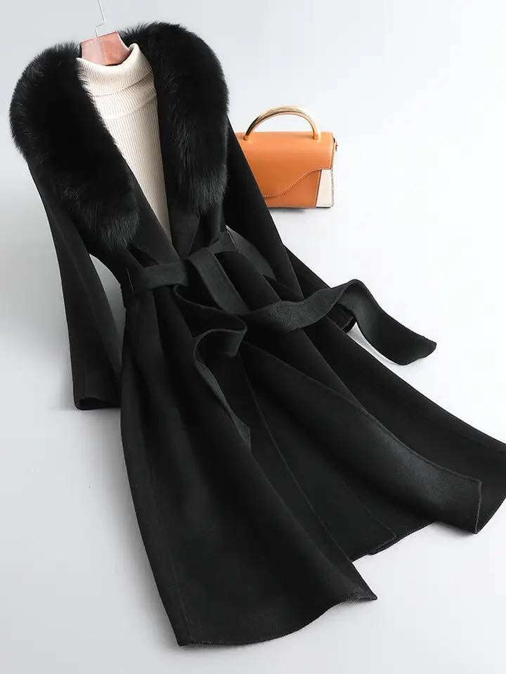 Cappotto Collo Ecopelliccia Foderato